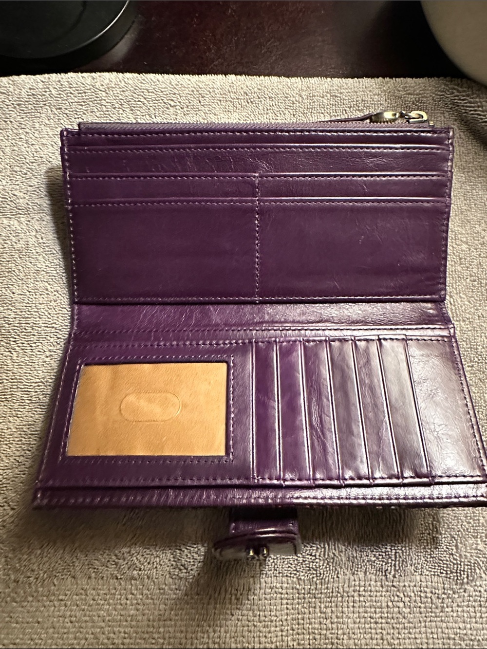 HOBO Purple Leather Wallet with Multicolor Snake-Print Trim - Picture 6 of 11